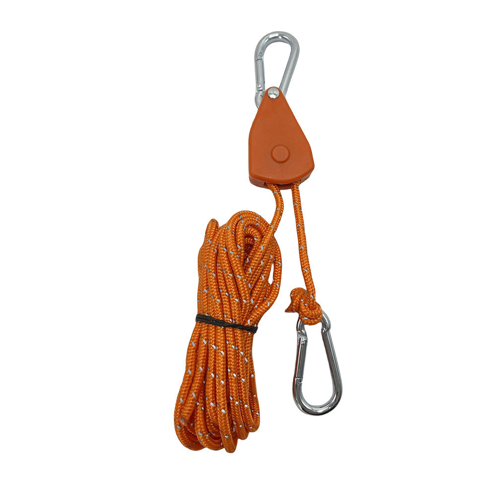 Outdoor camping canopy wind rope tent rope pulley adjuster windproof rope light fixture buckle hanging rope adjustable lifting - Korvel