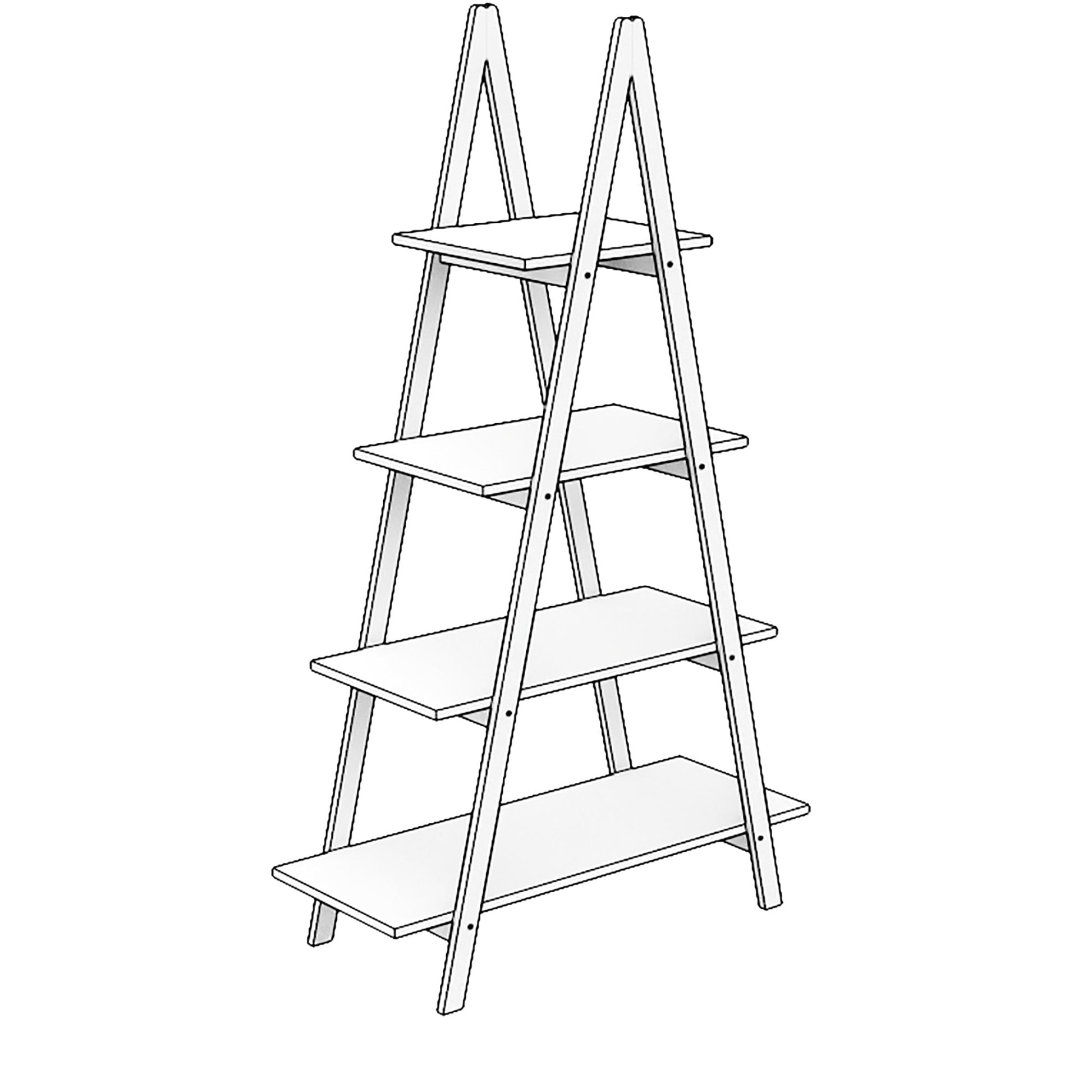 Solid bamboo wood oxford “A”frame ladder display bookshelf - Korvel