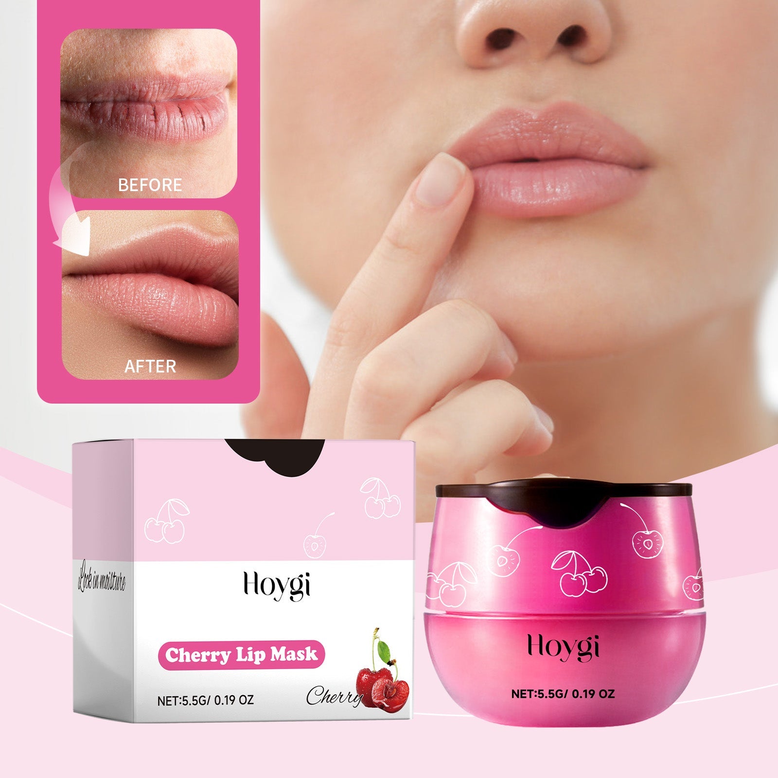 Cherry Lip Mask, Lip Repair, Anti-Cracking, Moisturizing And Fading Lip Lines Lip Care - Korvel