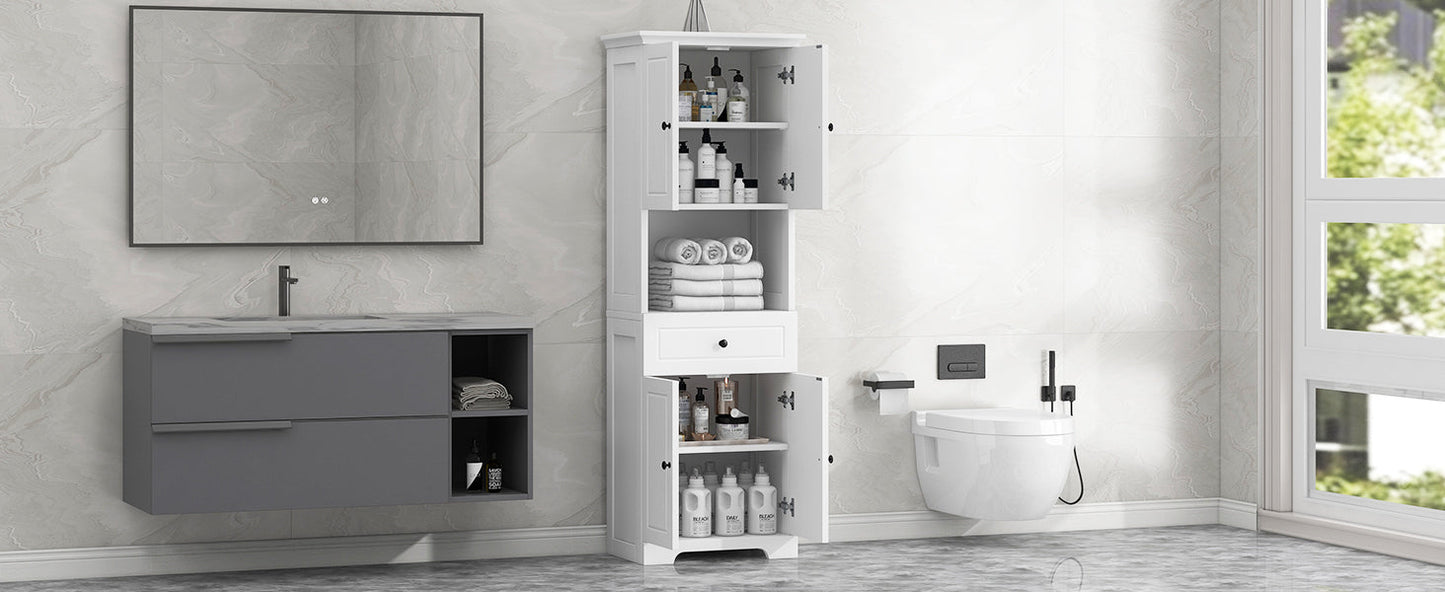 Elegant Tall Bathroom Cabinet with Ample Storage Space