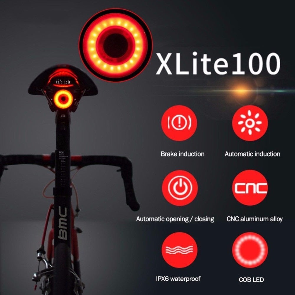 Lumière arrière de vélo intelligente XLITE100 avec démarrage/arrêt automatique