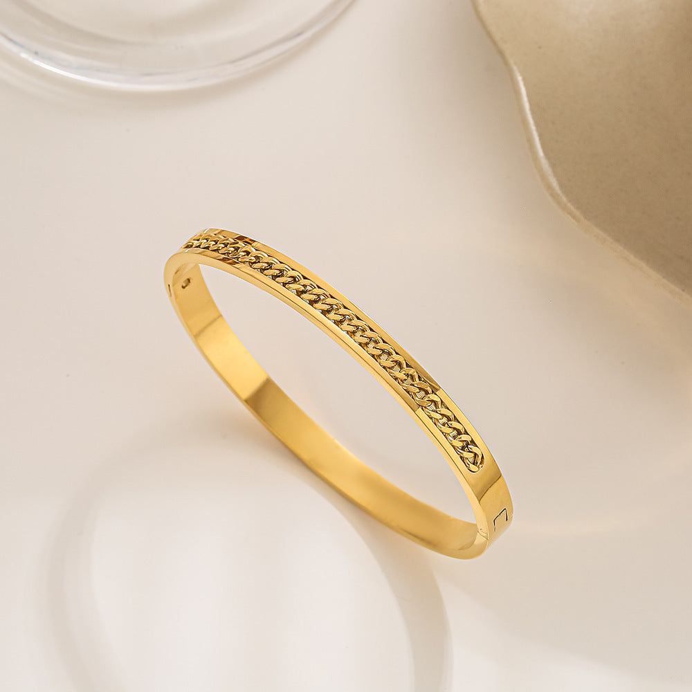 Bracelet en acier titane élégant pour femmes