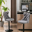 Gray,Set of 2 25-33 Inch,17.7 inch base, Modern Upholstered Bar Stools with Backs Comfortable Tufted for Home Pub and Kitchen - Korvel