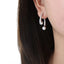 Elegant split design with high gloss pearl inlay simple titanium steel gold-plated earrings - Korvel