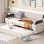 Twin Size Upholstery Daybed with Storage Arms and USB - Beige