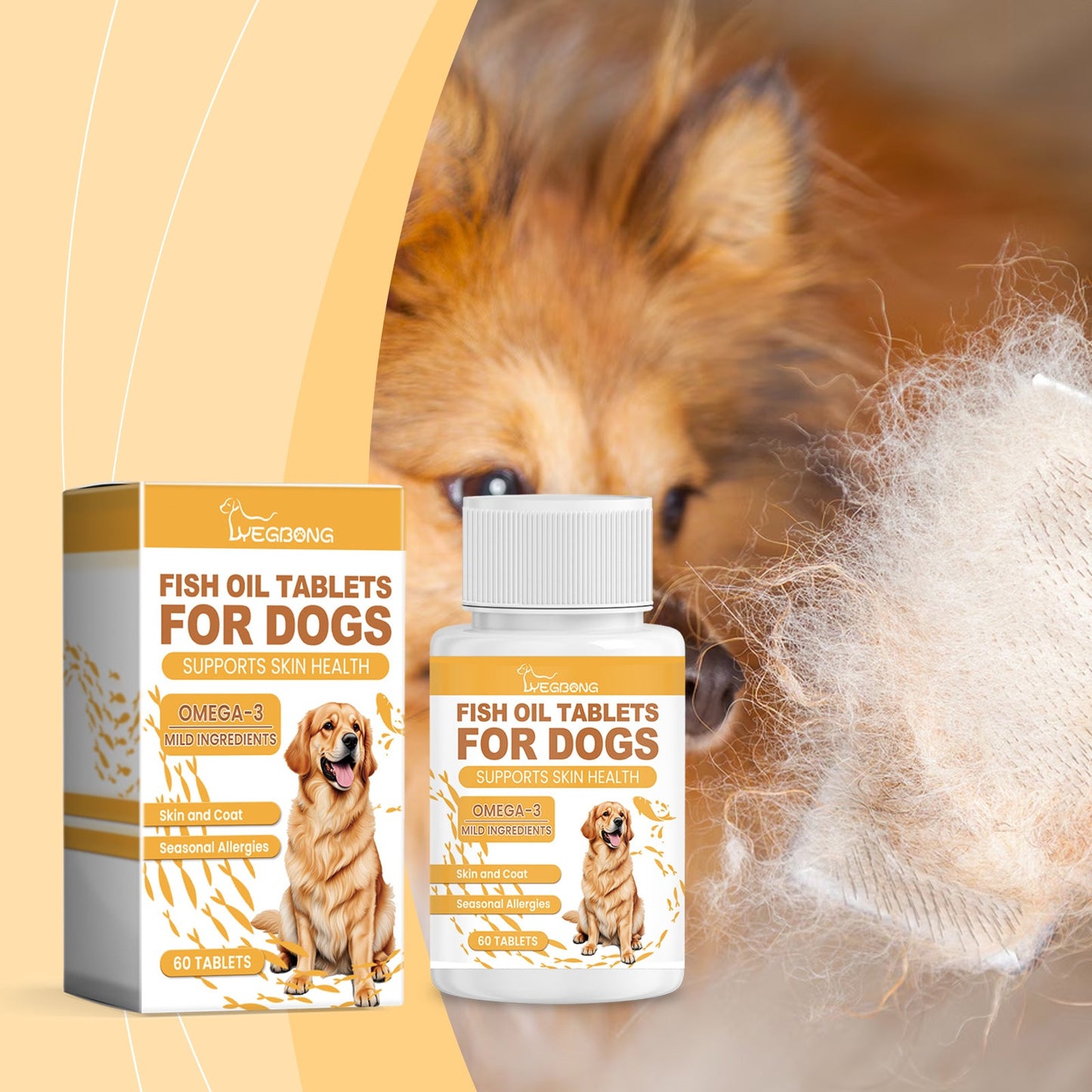 Dog Multi-Dimensional Fish Oil Tablet Pet Dog Hair Care Moisturize Skin Care Pet Health - Korvel