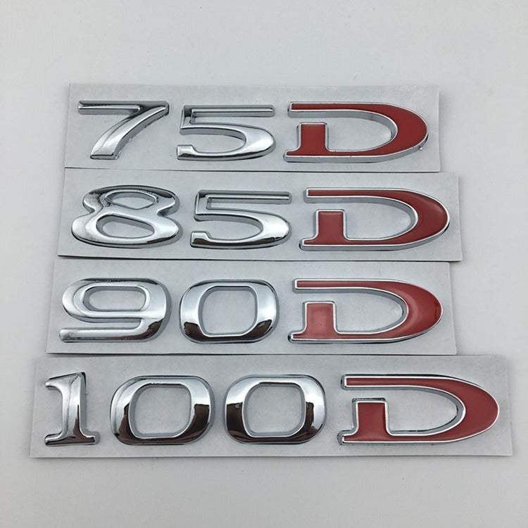 Premium Metal Tail Label Sticker for Tesla Models