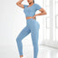 Round Neck Short Sleeve Top and Leggings Active Set