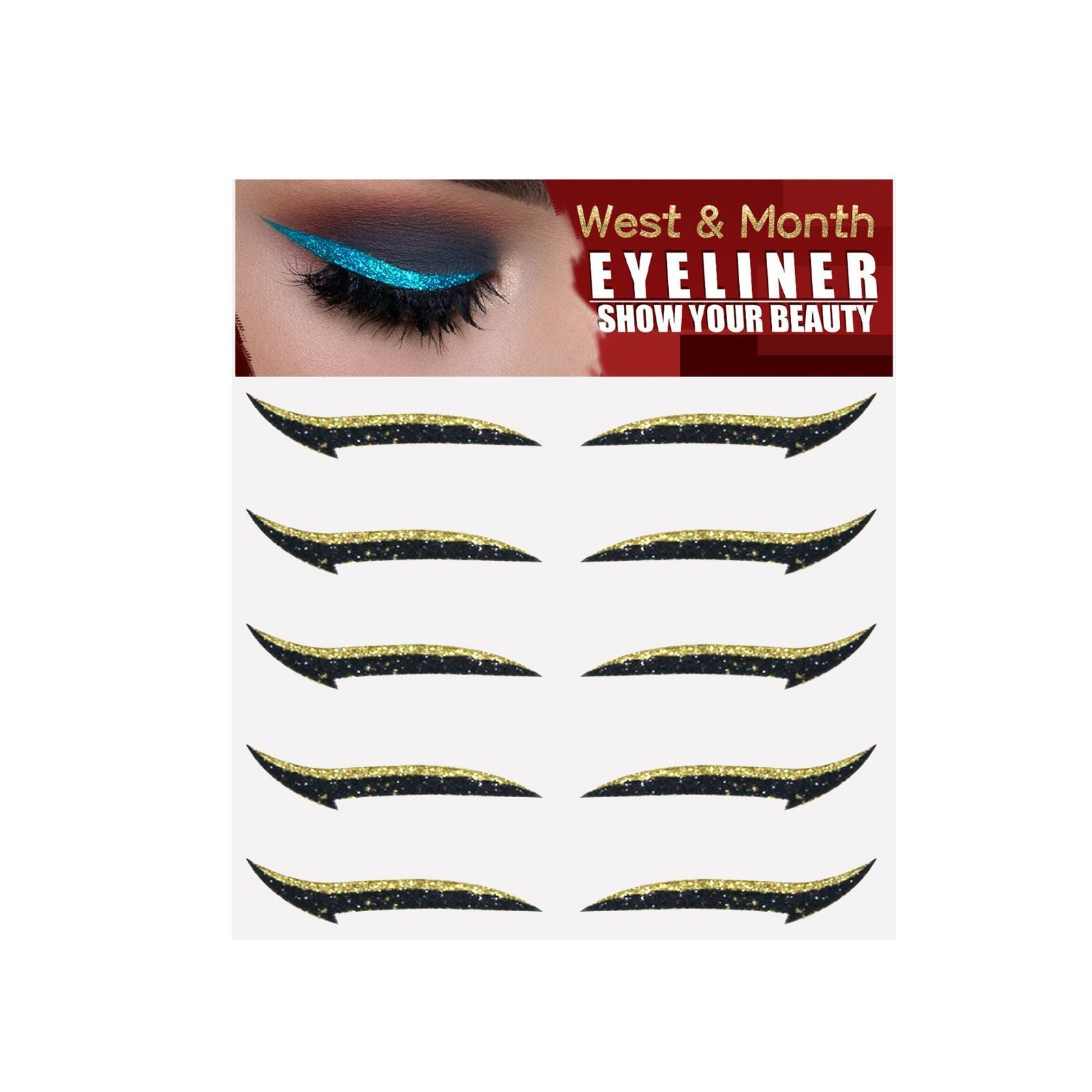 Eyeliner Stickers, Silver Light Makeup Eye Patch Party Nightclub Stage Silver Light Stage Double Eyelid Patch - Korvel