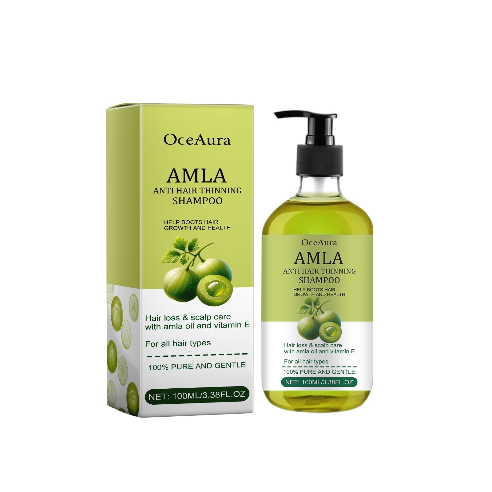 Amla Anti Hair Thinning Shampoo, Scalp Cleanness Moist Smooth Shiny Hair, Dense Hair Wash Protect Suits - Korvel