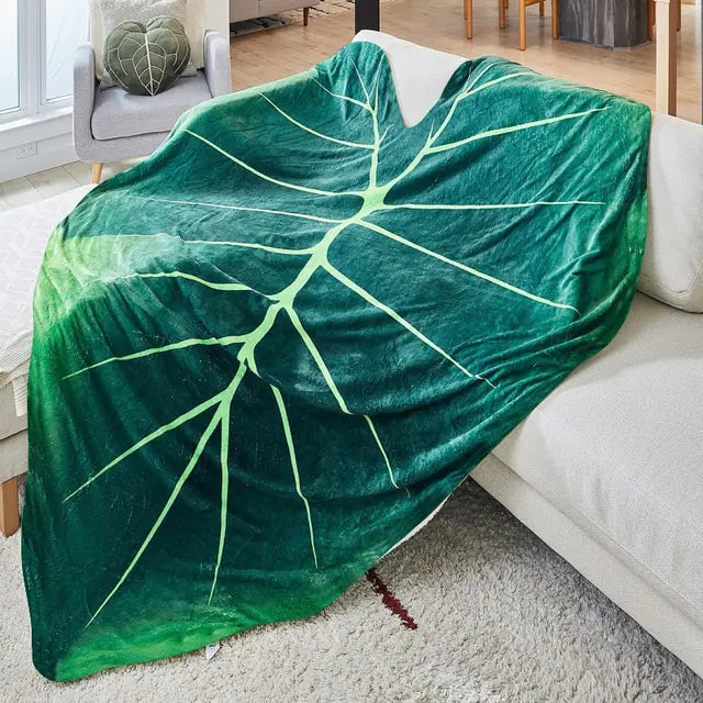 Manta de Hoja - Manta de Franela Acogedora para Decoración del Hogar