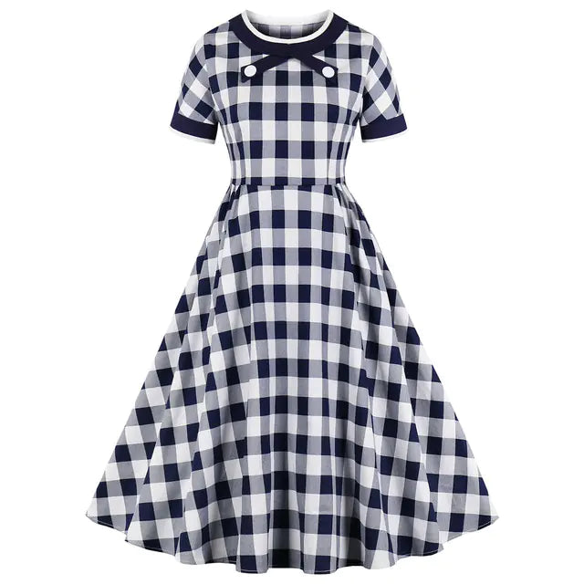 Robe de fête rétro en maille brodée élégante des années 1950