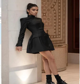 Vanessa Elegant Women's Dress - Black French Style