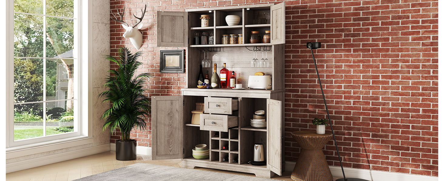 Coffee bar cabinets, kitchen cabinets with storage rooms, farmhouse wine cabinets with drawer racks and cabinets, dining cabinet - Korvel
