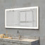 48x24 inch LED bathroom makeup mirror wall mounted adjustable light anti fog touch switch with memory intelligent large bathroom - Korvel