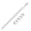 Rhodium Plated Sterling Silver Curb Style Bracelet