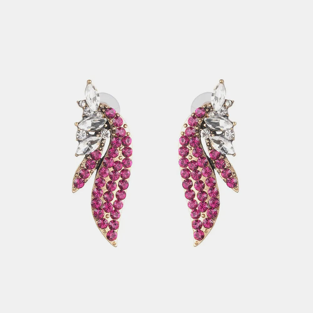 Alloy Glass Stone Stud Earrings - Korvel