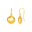 14k Yellow Gold Puffed Circle Drop Earrings