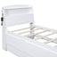 Cama Plataforma Elegante de Tamaño Twin con Almacenamiento y Cabecera LED