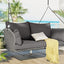 GO 51.9" 2-Person Hanging Seat, Rattan Woven Swing Chair, Porch Swing With Ropes, Gray Wicker And Cushion - Korvel