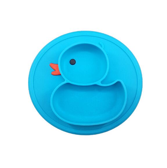 Cute Small Yellow Duck Silicone Happy Baby Kids Anti-drop Suction Table Food Tray Place mat Plate Bowl Mat - Korvel