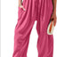 Pantalons larges en coton et lin taille haute pour femmes