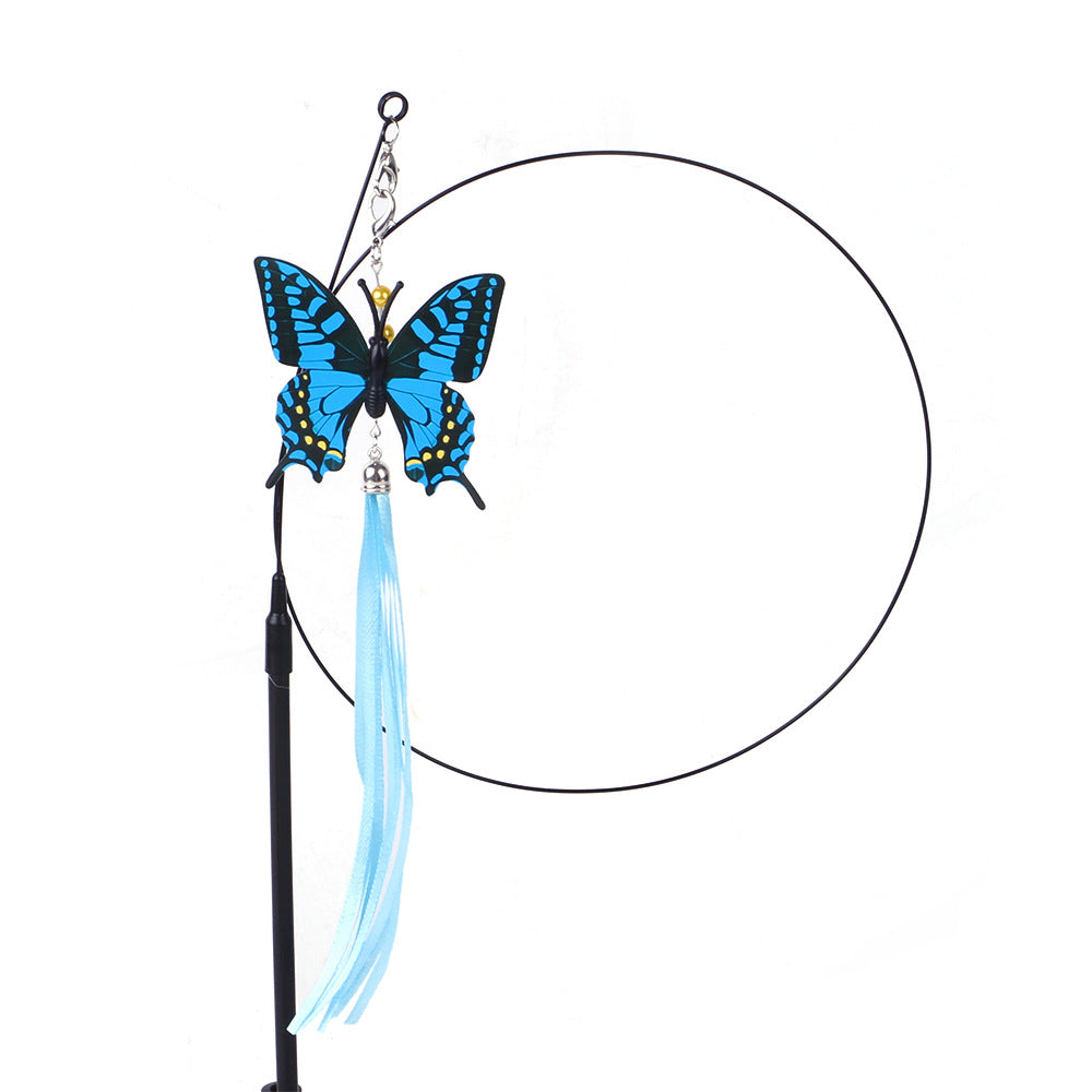 Suction cup cat toy stick that can be attached and held with steel wire multi head interchangeable cat toy and pet supplies - Korvel