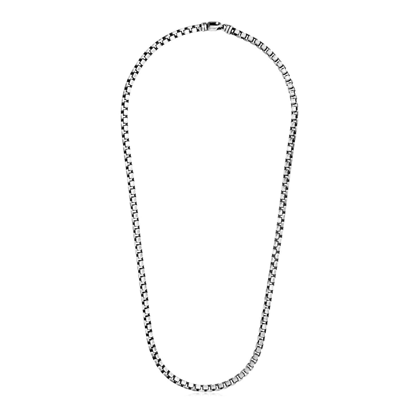 Collier en chaîne ronde en argent sterling finition gunmetal