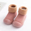 Baby walking shoes in autumn and winter with plush and thickened soft soles, non slip, pure cotton floor socks for both boys and girls to keep warm - Korvel