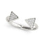 14k White Gold Diamond Arrowhead Open Ring
