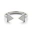 14k White Gold Diamond Arrowhead Open Ring