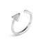 14k White Gold Diamond Arrowhead Open Ring