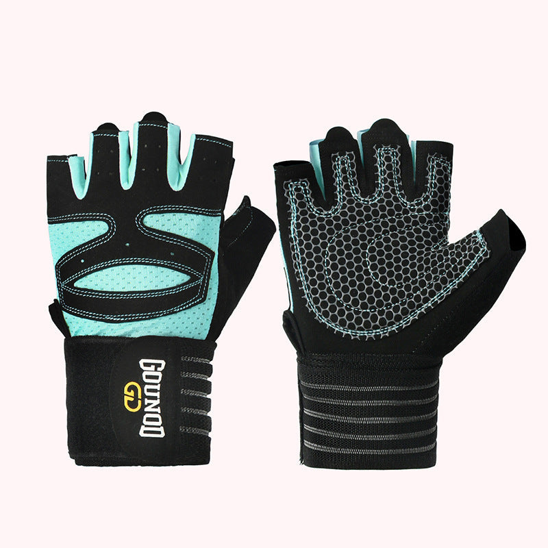 Gants de fitness mi-doigts respirants premium