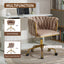 Velvet Accent Chair with Wheels and Hand Woven Backrest