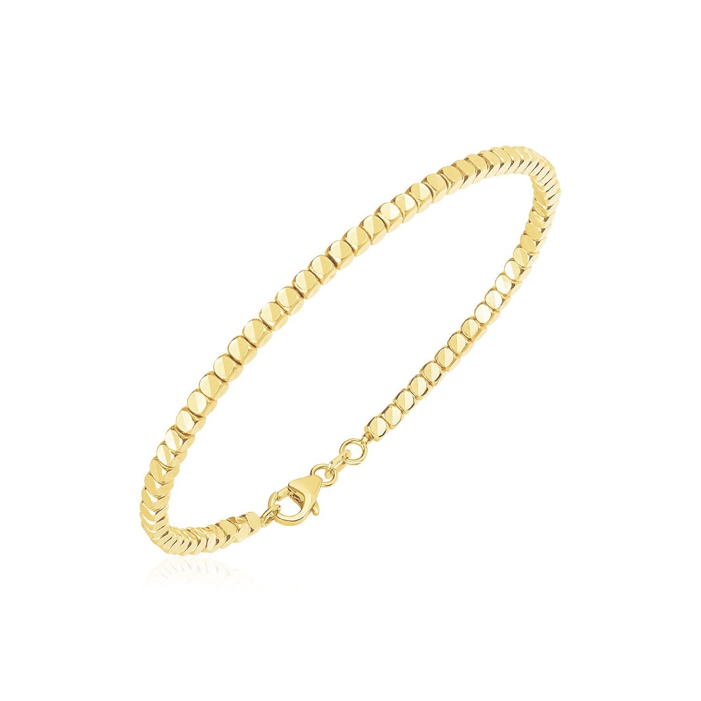Brazalete Cuff de Perlas de Oro Amarillo de 14k con Acabado Pulido