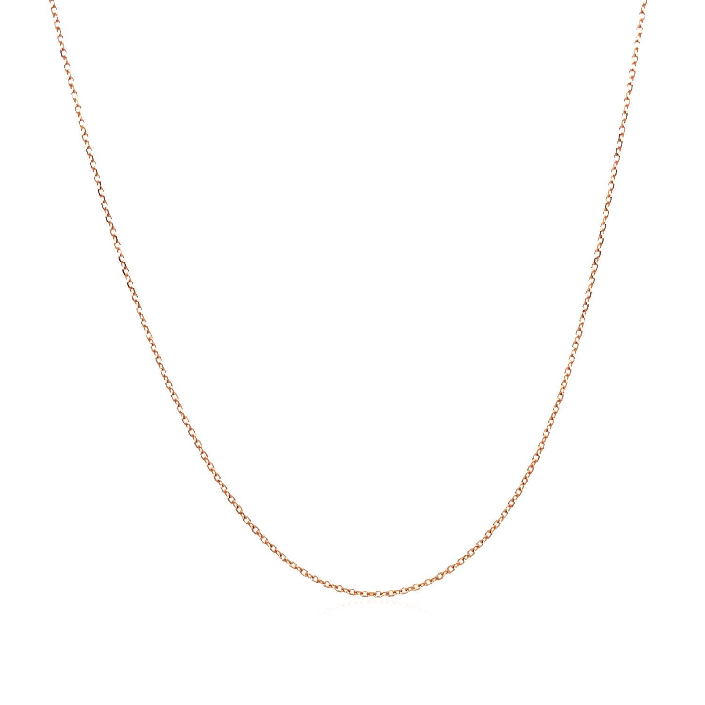 14k Rose Gold Diamond Cut Cable Link Chain - 0.7mm