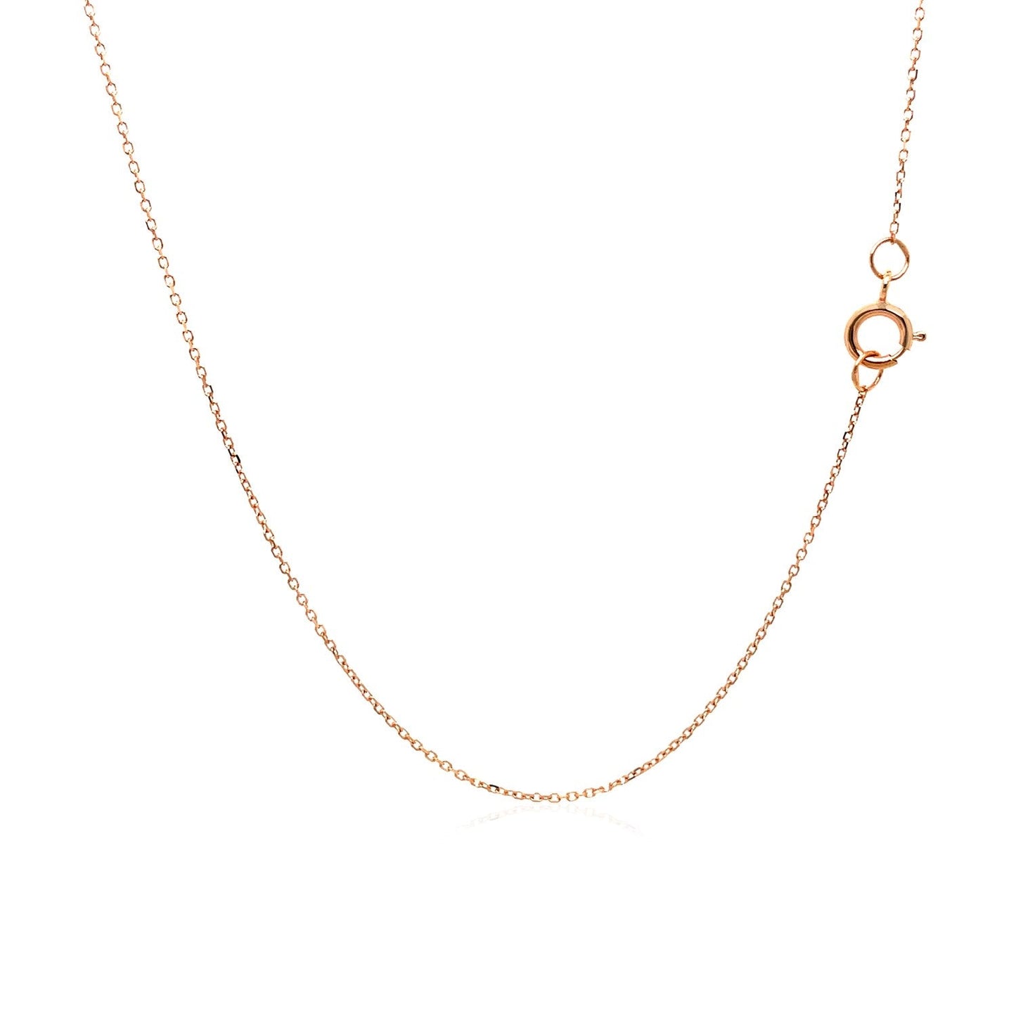 14k Rose Gold Diamond Cut Cable Link Chain - 0.7mm