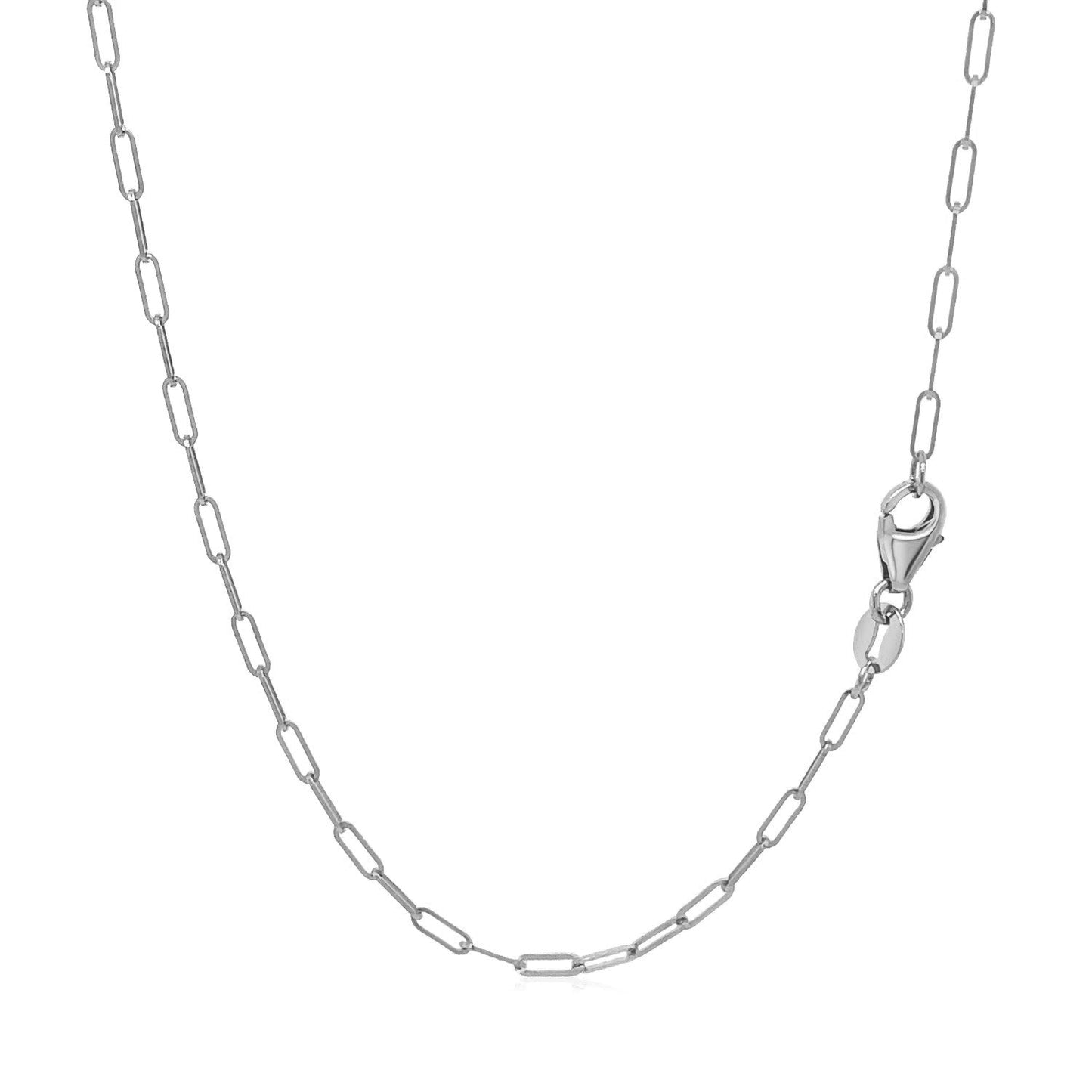 Collier en chaîne en papier clip en or blanc 14K