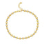 Pulsera de cuentas cortadas en diamante de oro pulido de dos tonos de 14k