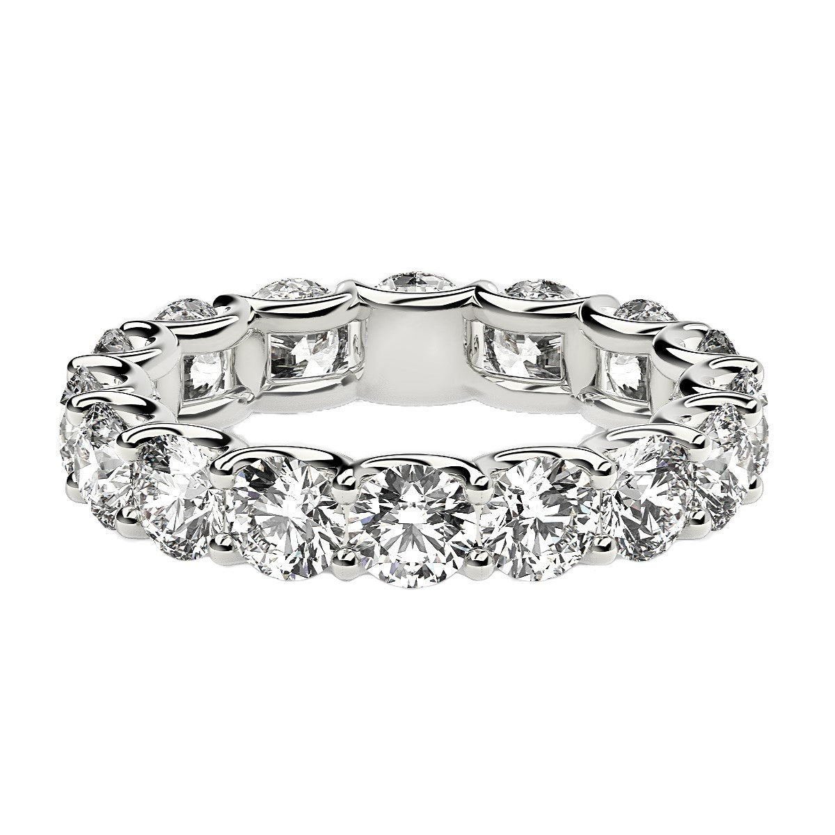 Round Cut Lab Grown Diamond Eternity Ring in 14k White Gold