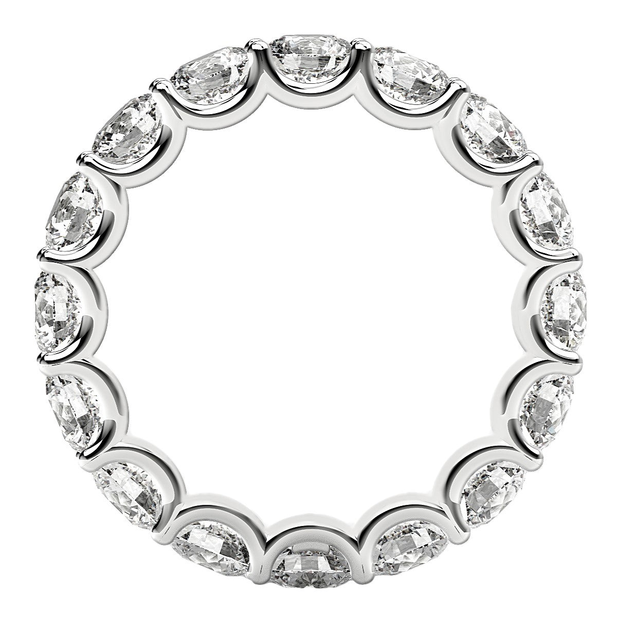 Round Cut Lab Grown Diamond Eternity Ring in 14k White Gold