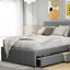 Linen Upholstered Platform Bed With Headboard and Two Drawers Full - Korvel