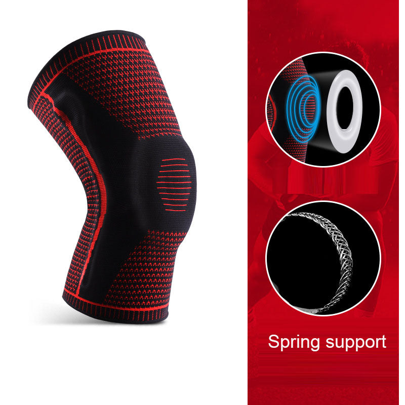 Outdoor Sports Summer Pressure Silicone Spring Breathable Knee Guards for Mountaineering, Running, Basketball, Cycling, Knitted - Korvel