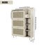 Natural Bohemian style shoe cabinet with 3 rattan flip drawers, 3 square shelves, and 1 storage drawer, white - Korvel