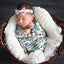 Newborn Photography Wrap Bow Hair Band Wrap Towel Set Baby Flower Blanket 2 Piece Set - Korvel
