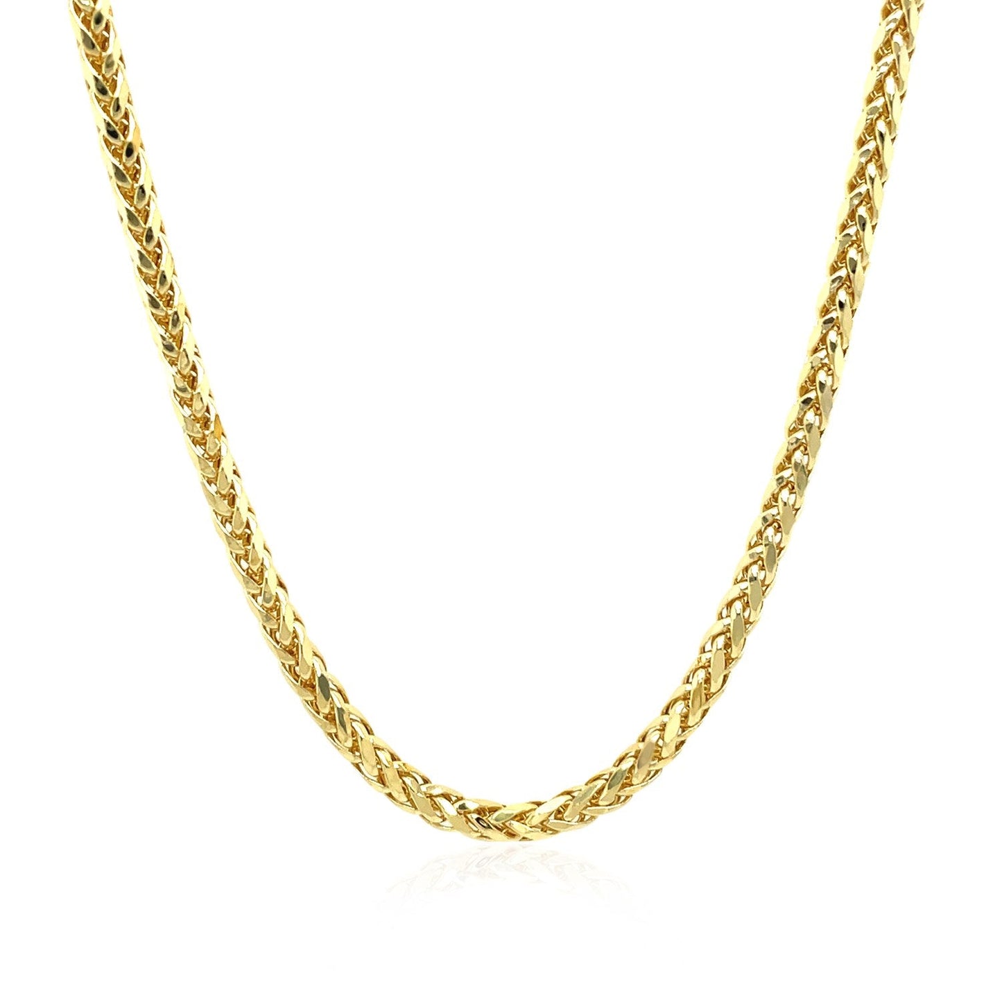 14k Yellow Gold Lite Diamond Cut Round Franco Chain - 2.7mm