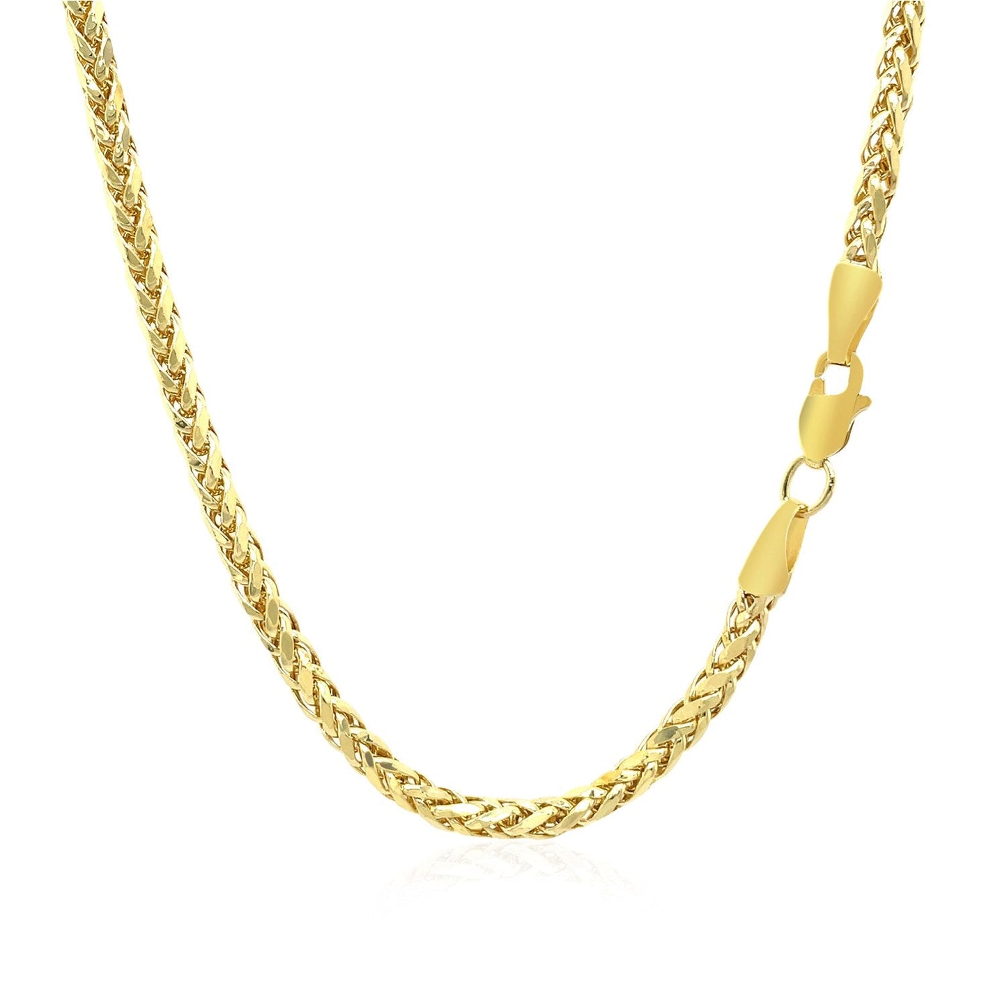 14k Yellow Gold Lite Diamond Cut Round Franco Chain - 2.7mm
