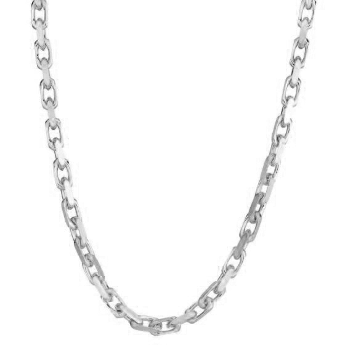 14k White Gold French Cable Link Chain - 4.80 mm
