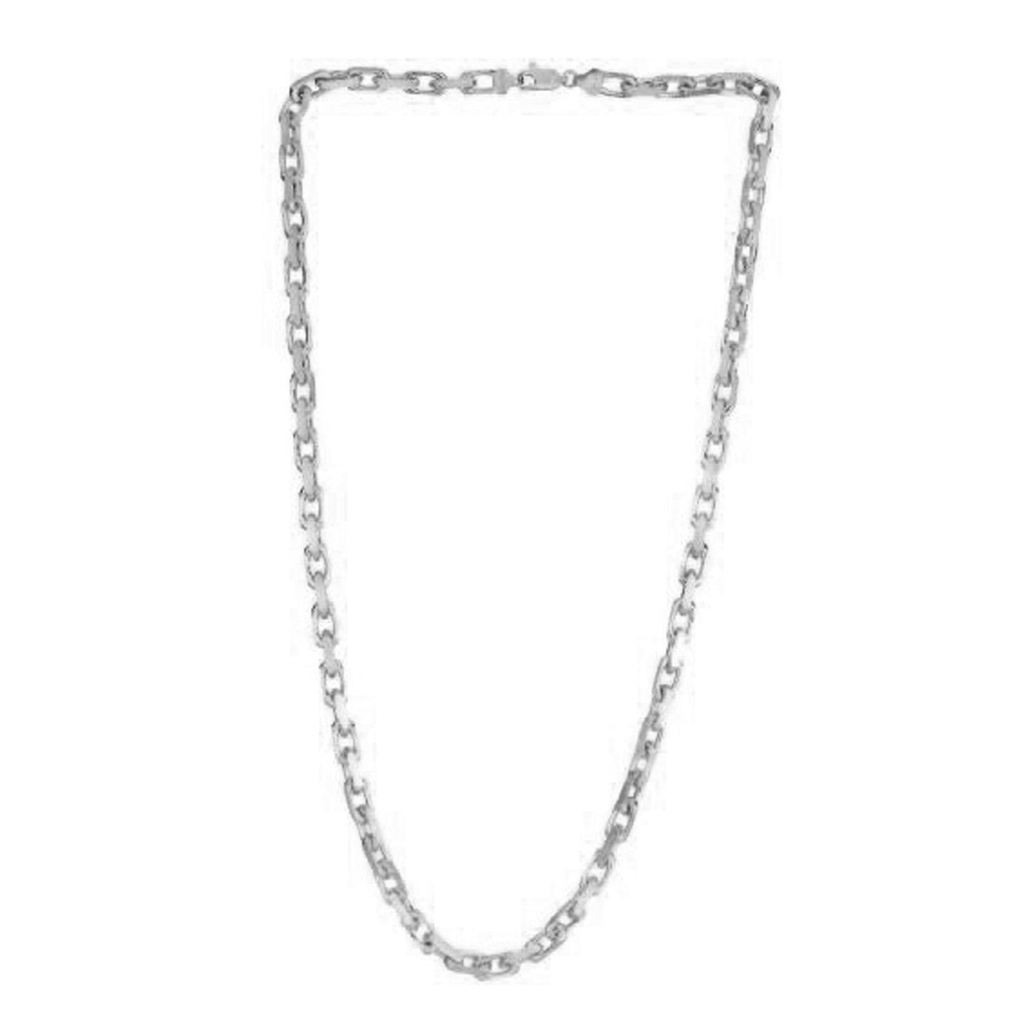 14k White Gold French Cable Link Chain - 4.80 mm
