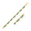 14k Yellow Gold Malachite Paperclip Gem Link Bracelet